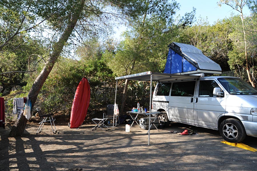 Le piazzole del camping a Lacona